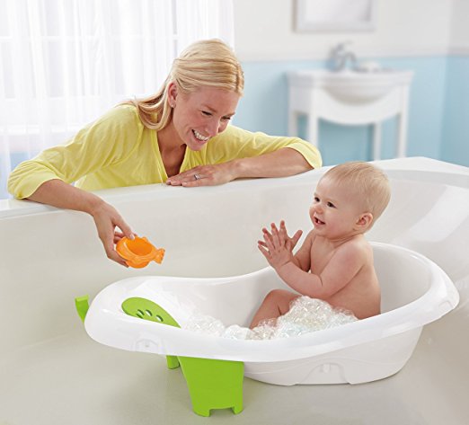 Fisher-Price 4-in-1 Sling N Seat Tub infant in bath without seat